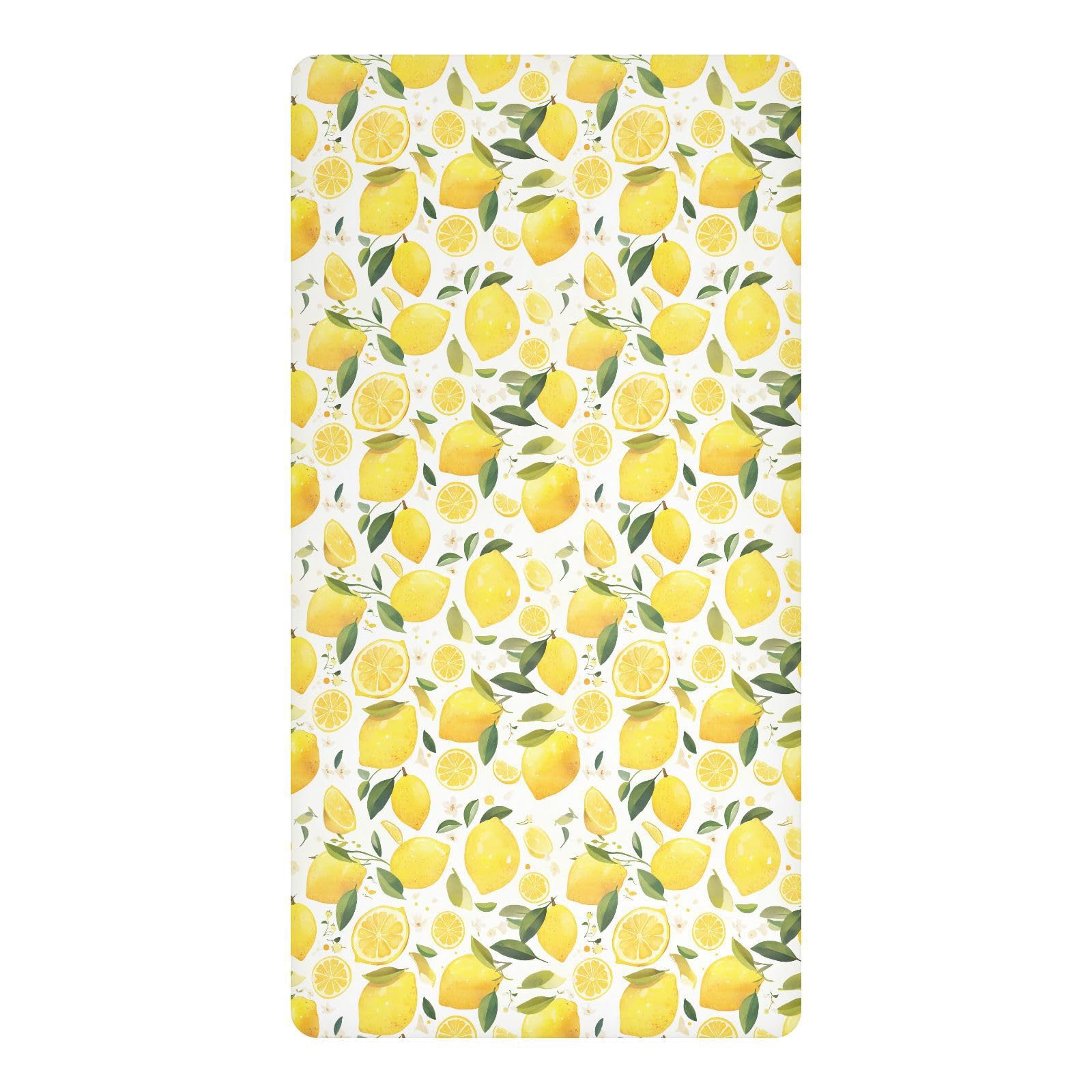 Matelas bébé protégé : drap imperméable 132x71 cm motif citrons