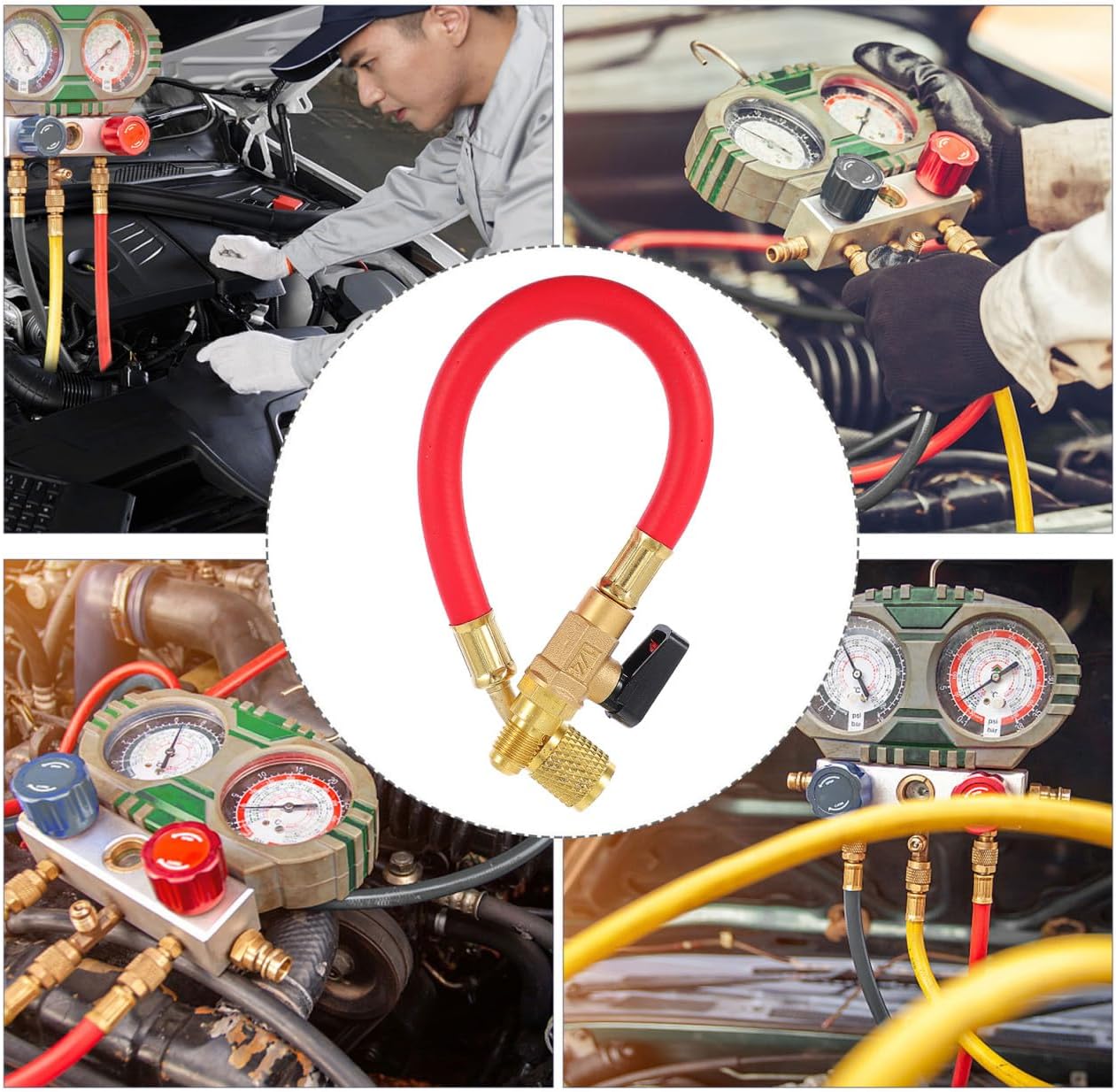 Air Conditioner Recharge Hose Adding Hose Valve Sae Easy Installation for Automotive Filling and Maintenance