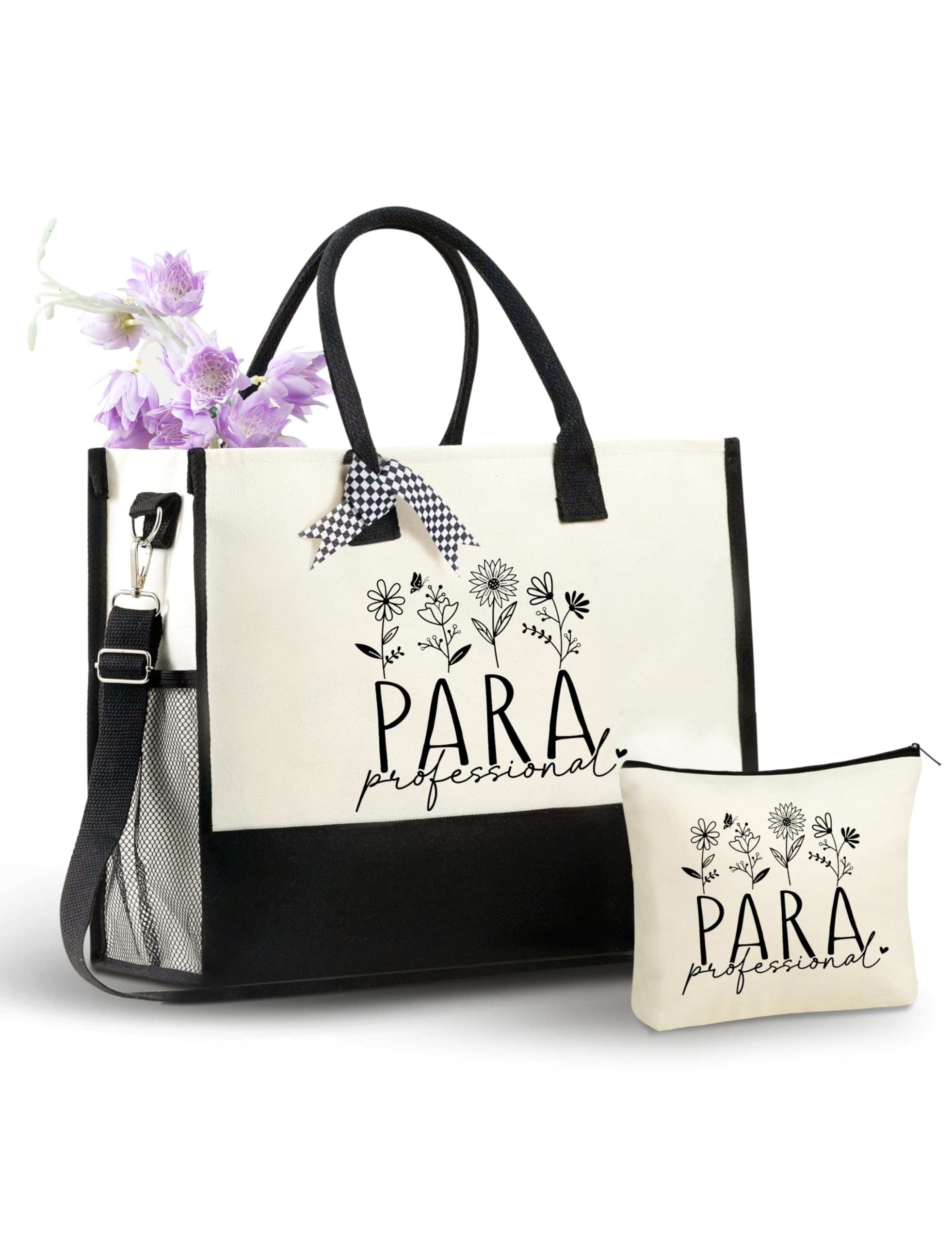 InnoBeta Paraprofessional Gifts for Women Canvas Tote Bag on Paraprofessional Appreciation Day, Tote with Top Zipper Closure and Shoulder Strap