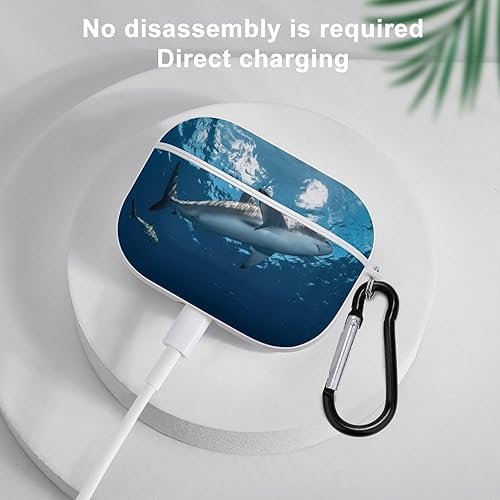 Miniatura 5 de Silky-Shark - Funda para Airpods Pro (21 generación) con llavero, funda protectora completa a prueba de golpes, funda rígida de policarbonato