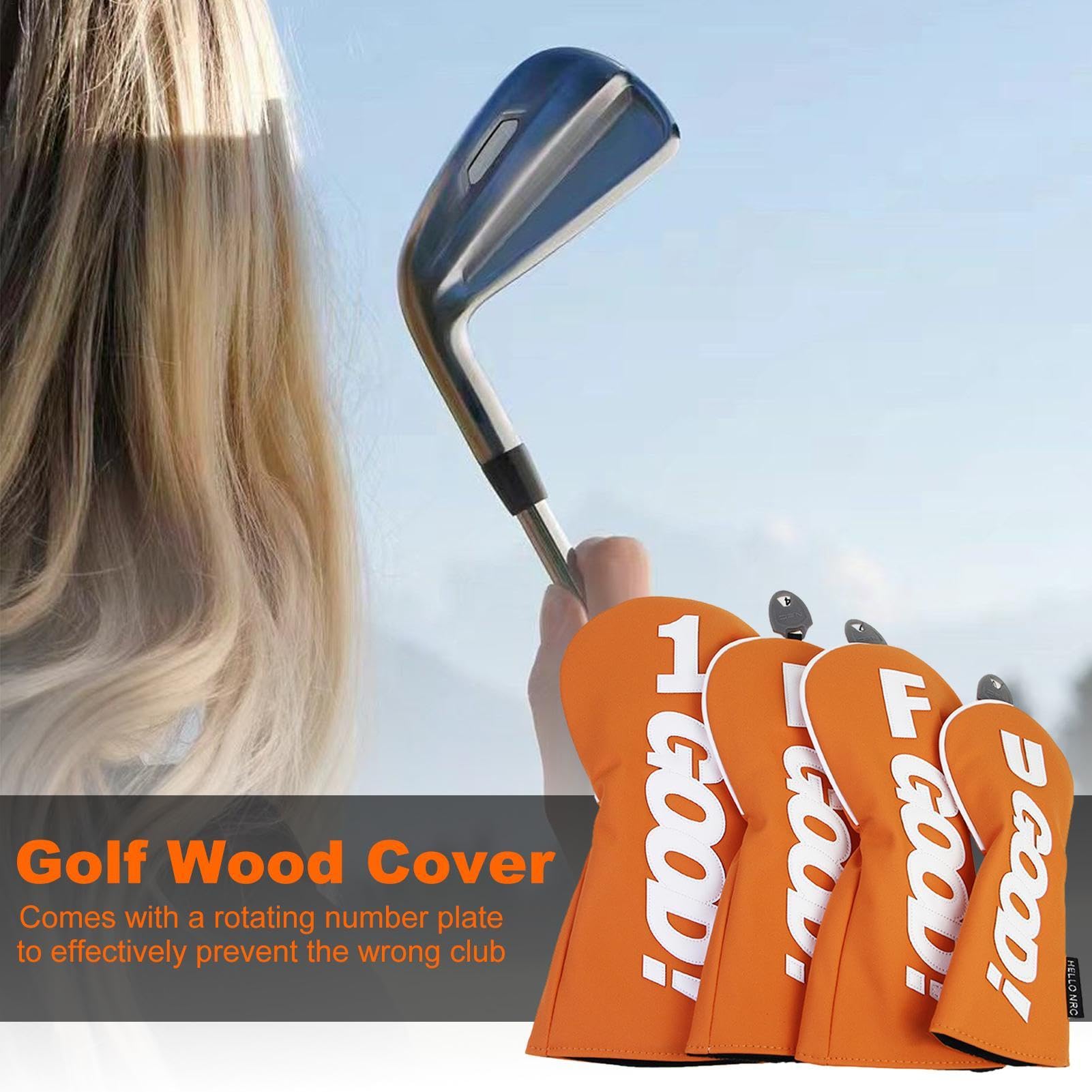 Fundas para cabeza de palo de golf, de piel sintética, impermeable, protector de putter, equipo deportivo portátil para uso en exteriores