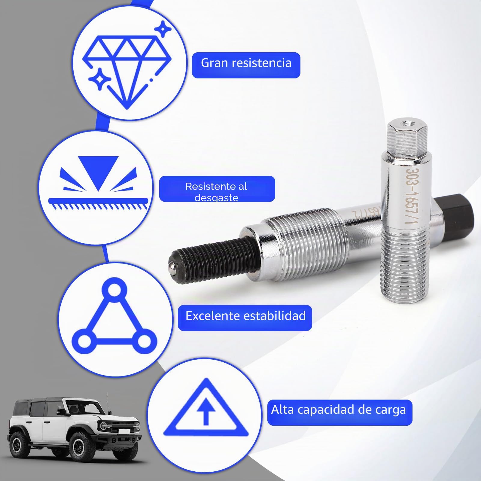 Herramienta de extracción de polea del cigüeñal para motor F ord 2.0L EcoBlue D iese l compatible con Transit Custom Transit FWD RWD 2018-2024, incluye ejes 303-1657/1 y 303-1657