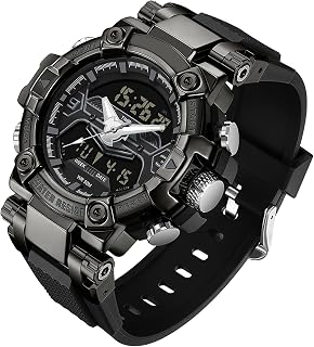 Militär Herrenuhr Digitale Analoge Armbanduhr Herren Uhren mit Stoppuhr Wecker 12/24H Tactical Watch Große Sportuhr für Männer Jungen 5ATM wasserdichte Herrenarmbanduhren Outdoor