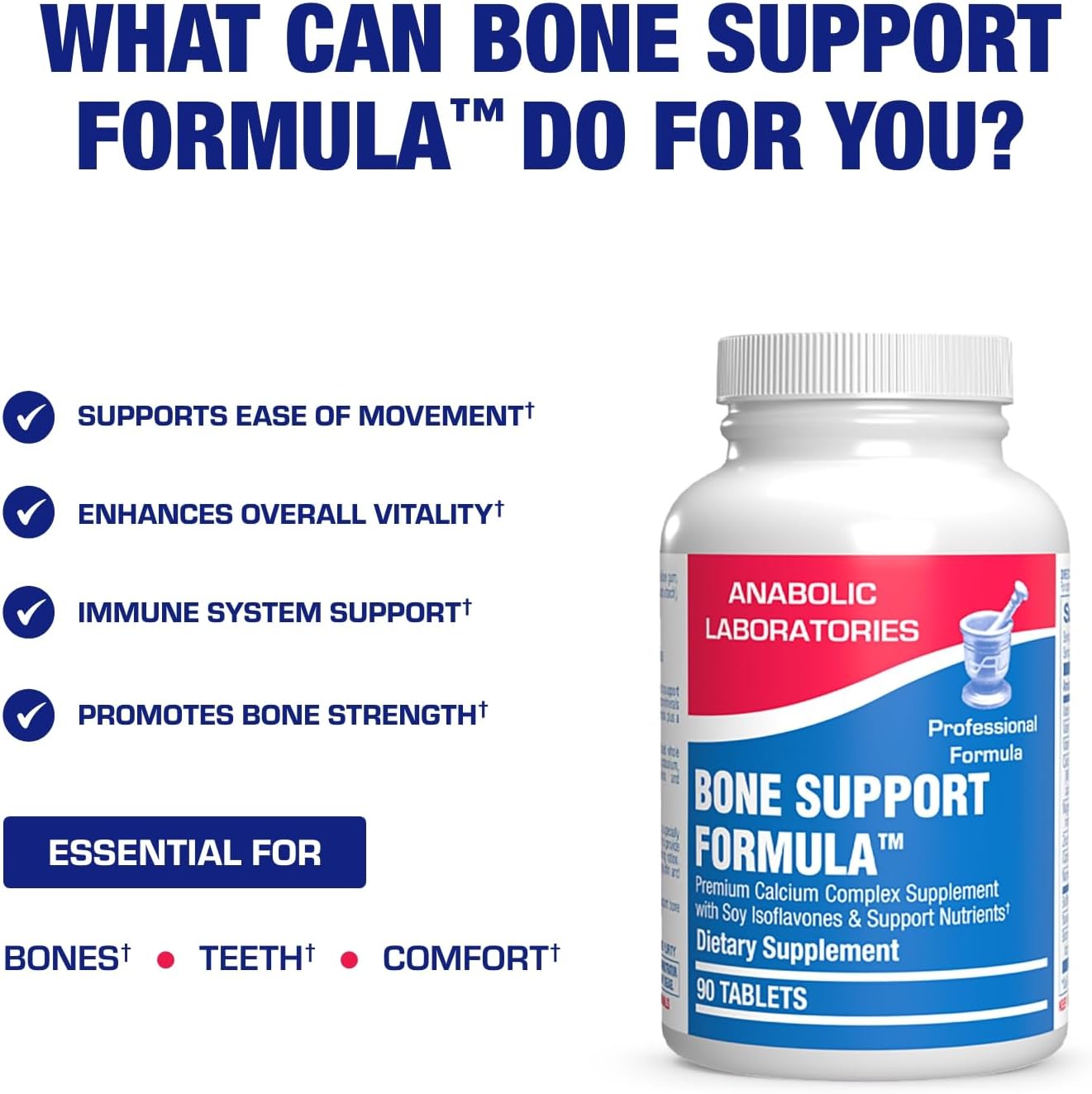 Clinical Calcium Complex Bone Supplement - Restorative Calcium Magnesium Zinc D3 Supplement for Bone Health Strength & Density Support with Antioxidant Bioflavonoids - High Absorption - 15 Servings