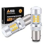 Alla Lighting BAY15D 1157 Switchback LED Turn Signal Lights, Dual Color Amber Yellow/6000K White 12V 3496 7528 2357NAK 2357AK Extremely Super Bright 2835 28-SMD Upgrade