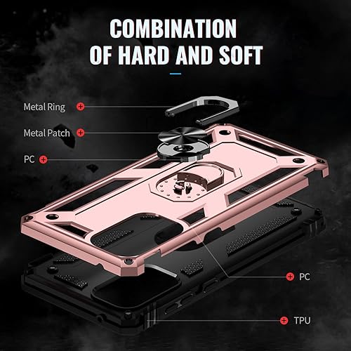 Miniatura 4 de Funda compatible con Xiaomi Poco X3 GT, compatible con Redmi Note 10 Pro (China) 5G con soporte de anillo 2 en 1, color rosa