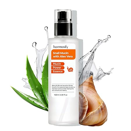 Snail Mucin Serum for Face with Aloe Vera, 96,3% Snail Secretion Filtrate Repairing Essence, Korean Skin Care Hydrating Facial Serum, Personal & Skin Care, 3.38 fl.oz