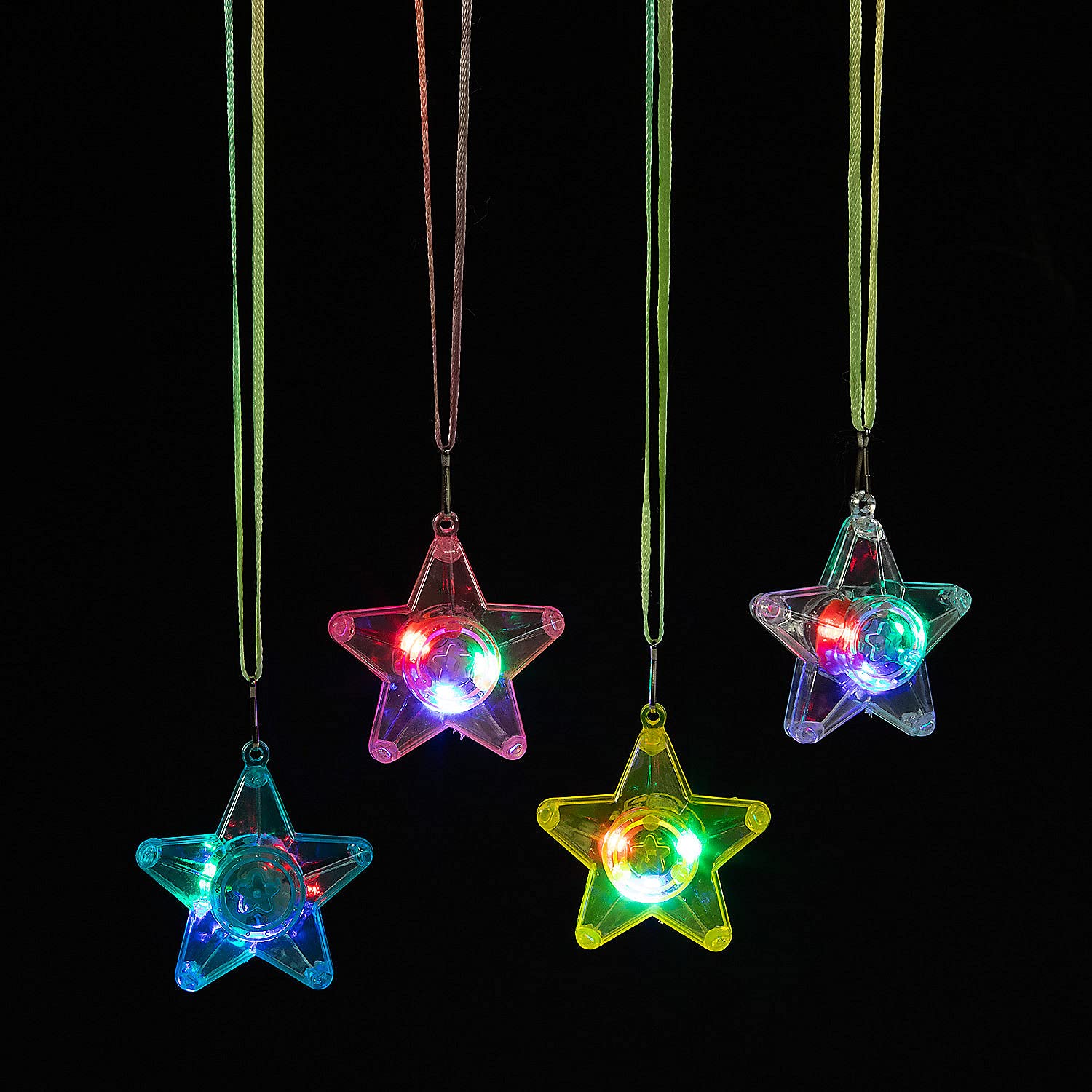 Fun Express Light-Up Star Necklaces - Jewelry - 12 Pieces