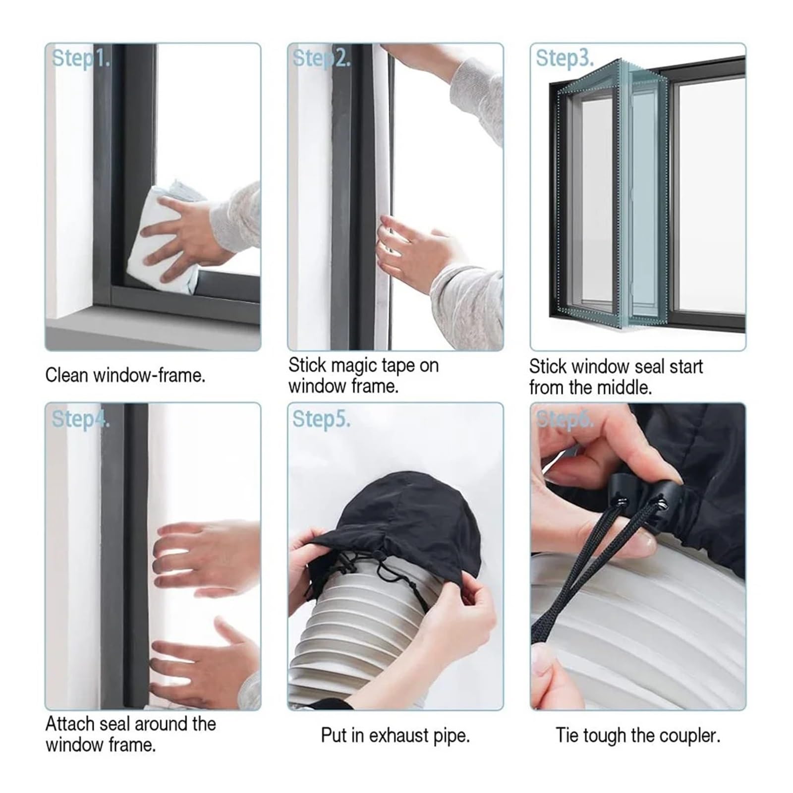 Guarnizione universale for finestra in tessuto for condizionatore d'aria portatile 300/400 cm, guarnizione flessibile(L)