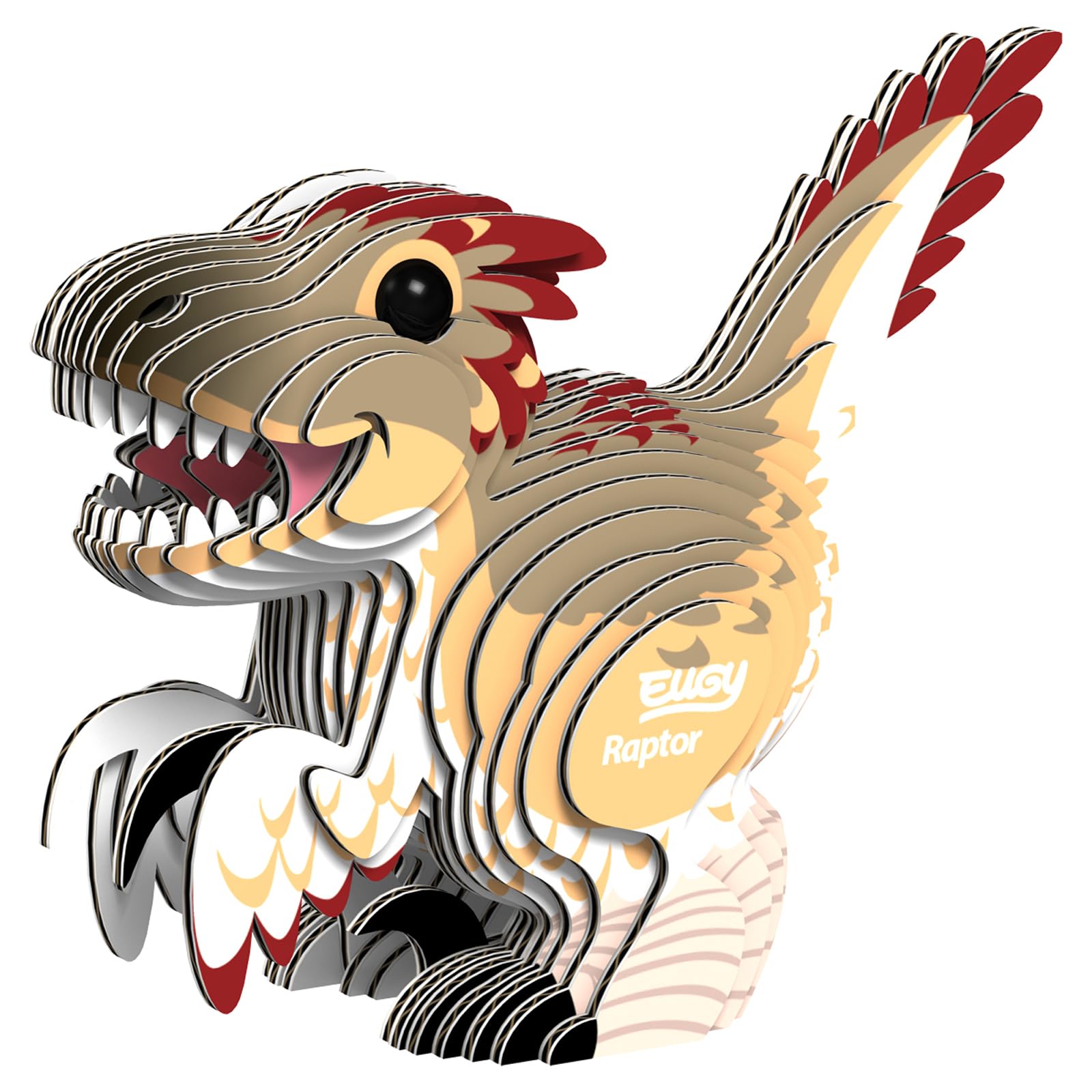 EUGY Raptor – Puzzle 3D Dinosaure En Carton Recyclé – Créatif Et Éducatif – Dès 6 Ans Et Adultes