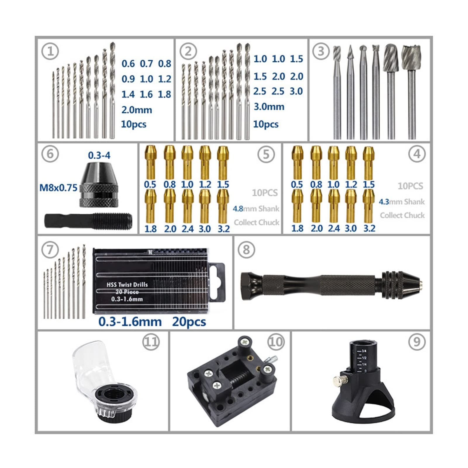 Juego de accesorios de herramientas rotativas de brocas 32/74/72 piezas de herramientas abrasivas para herramientas rotativas de madera y metal lijado, herramientas de pulido (color: 72 piezas)