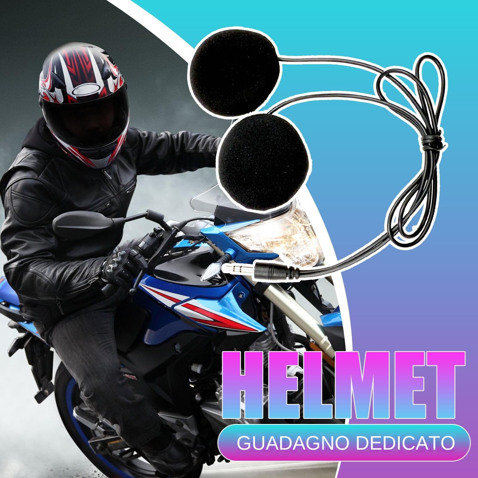 Generico Altoparlanti per Casco, Cuffie per Caschi da Moto, Attrezzatura Sportiva per Sci, Ciclismo, Moto da Neve, Mountain Bike, e Snowboard