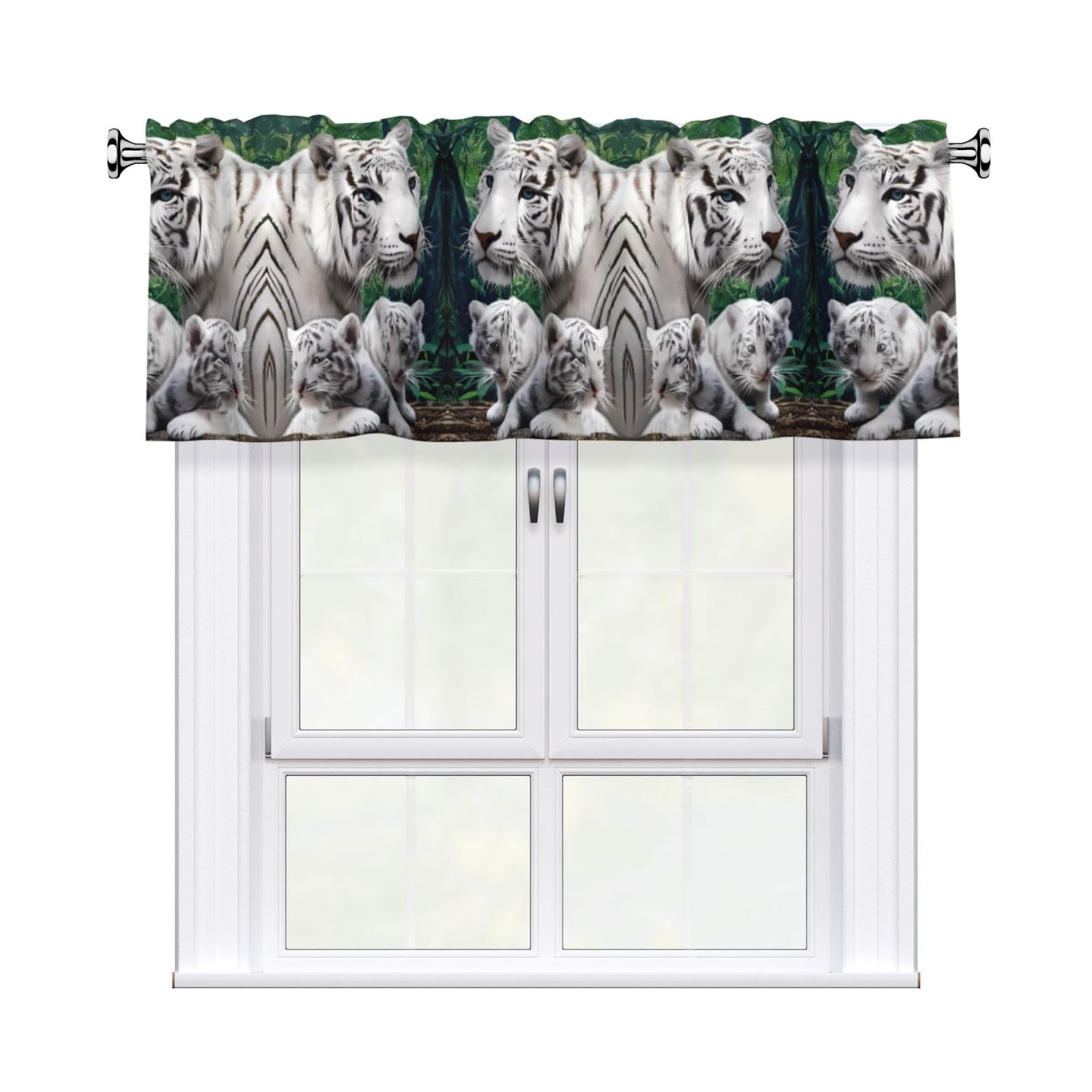 WHJSSF Tiger Prints Housewarming Gift – Peach Skin Window Valance 54x18 for a Cozy Kitchen Refresh