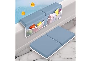 Heavenly Blue Blessing: Luxurious Baby Bath Kneeler and Elbow Rest Pad Set