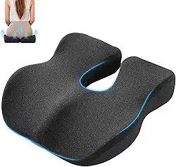 Almofada Coccix, Almofada Ortopedica,Almofada de Assento de Espuma de Memória,Reduz a Pressão Nos Quadris, No Cóccix e Nas Costas,42,5x43,5x10cm,Anti-Ronco
