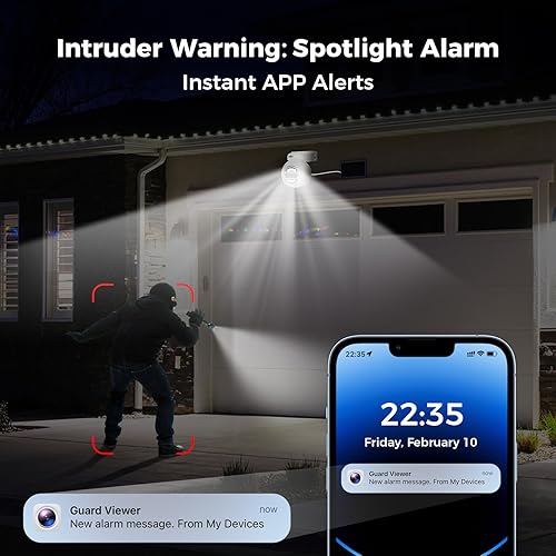 Miniatura 3 de Hiseeu Cámara PTZ PoE de 5MP, cámara de seguridad para exteriores e interiores, seguimiento humano automático, audio de 2 vías, alarma de foco,