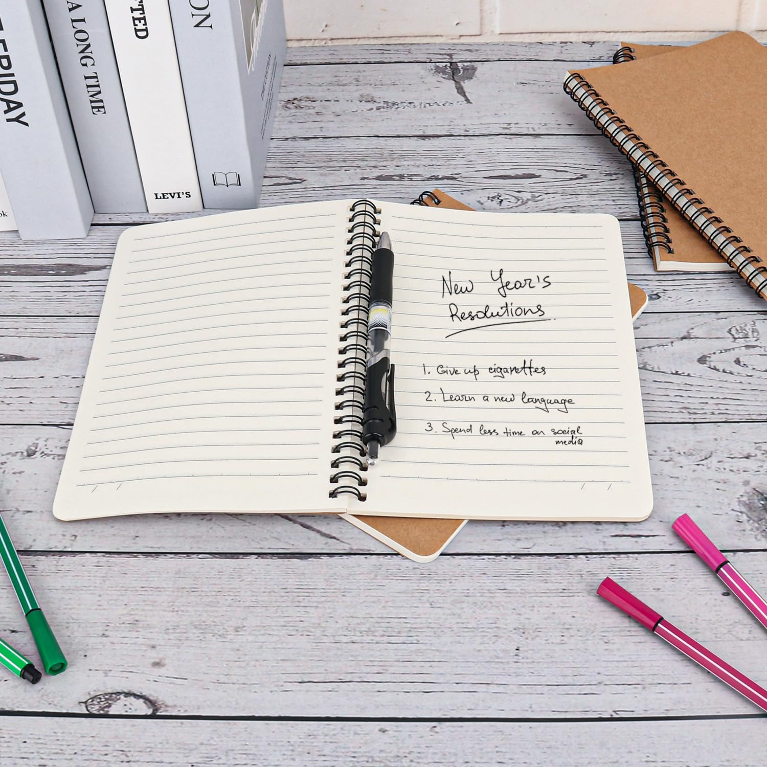 IHDYPPEW Paquete de 20 cuadernos de espiral color marrón, cuadernos A5, cuadernos medianos versátiles para el trabajo, estudio y regalos, suministros de oficina, escuela (60 hojas, 120 páginas)