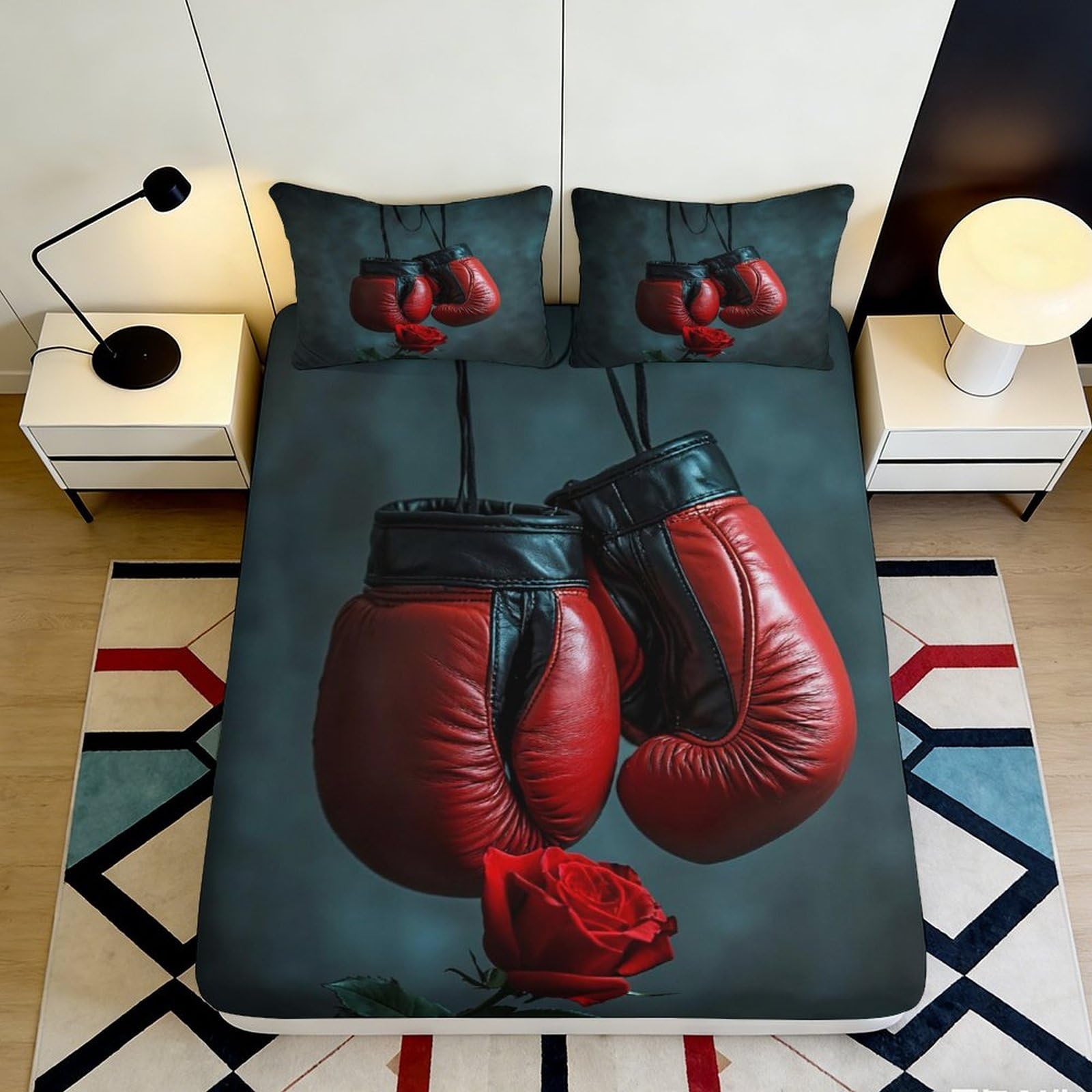 3D Printed Stadium Design Fitted Sheet Microfiber Deep Pocket Non-Slip Bedroom Bedding Youth Mattress Fitted Cover 90x200x25cm