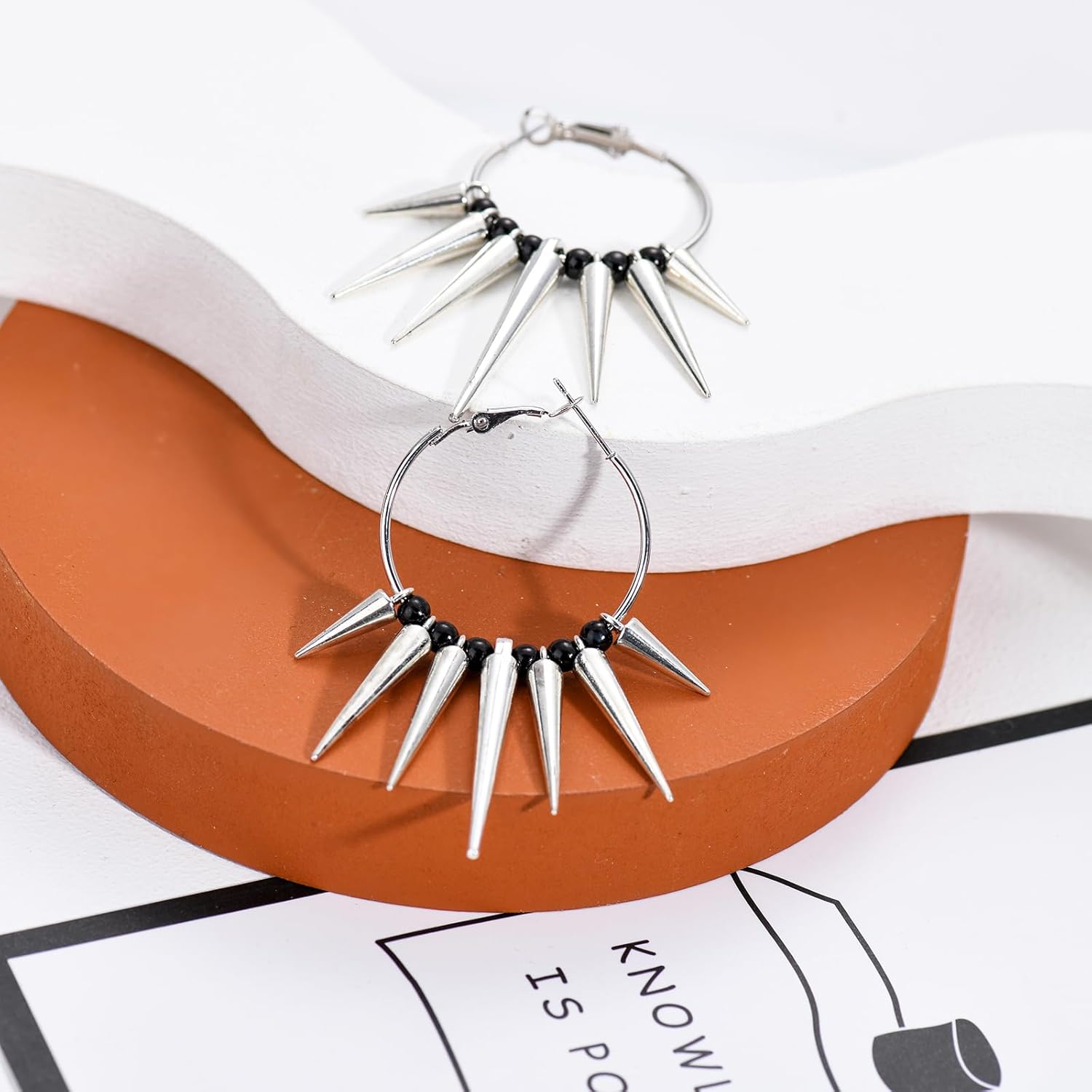 Goth Spike Earrings Emo Grunge Alt Earrings for Women Men - Image 2