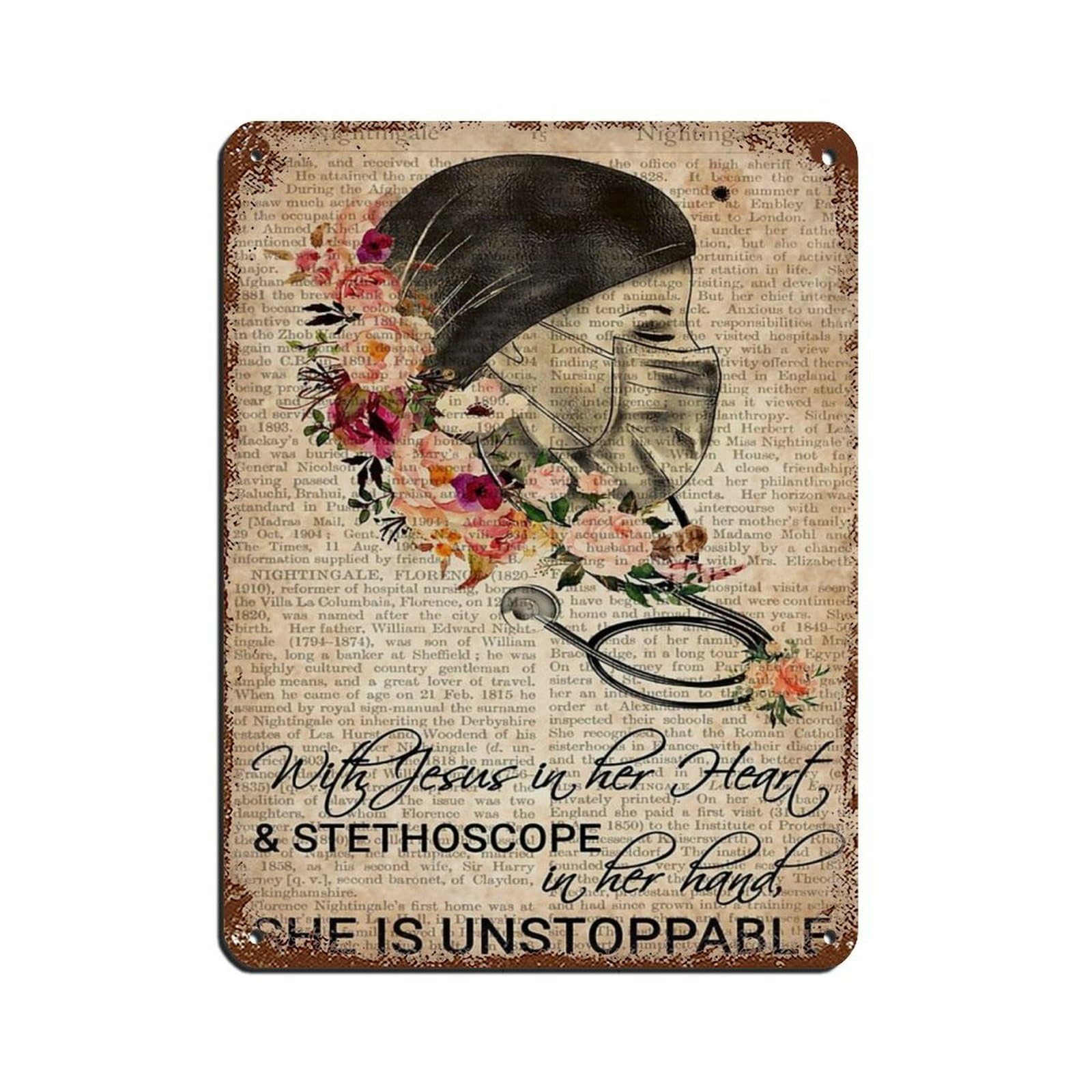 Nurse Vintage Poster Girls Poster Tin Sign Vintage Metal Pub Club Cafe Bar Home Wall Art Decoration Poster Retro 12x16inch(30x40cm)