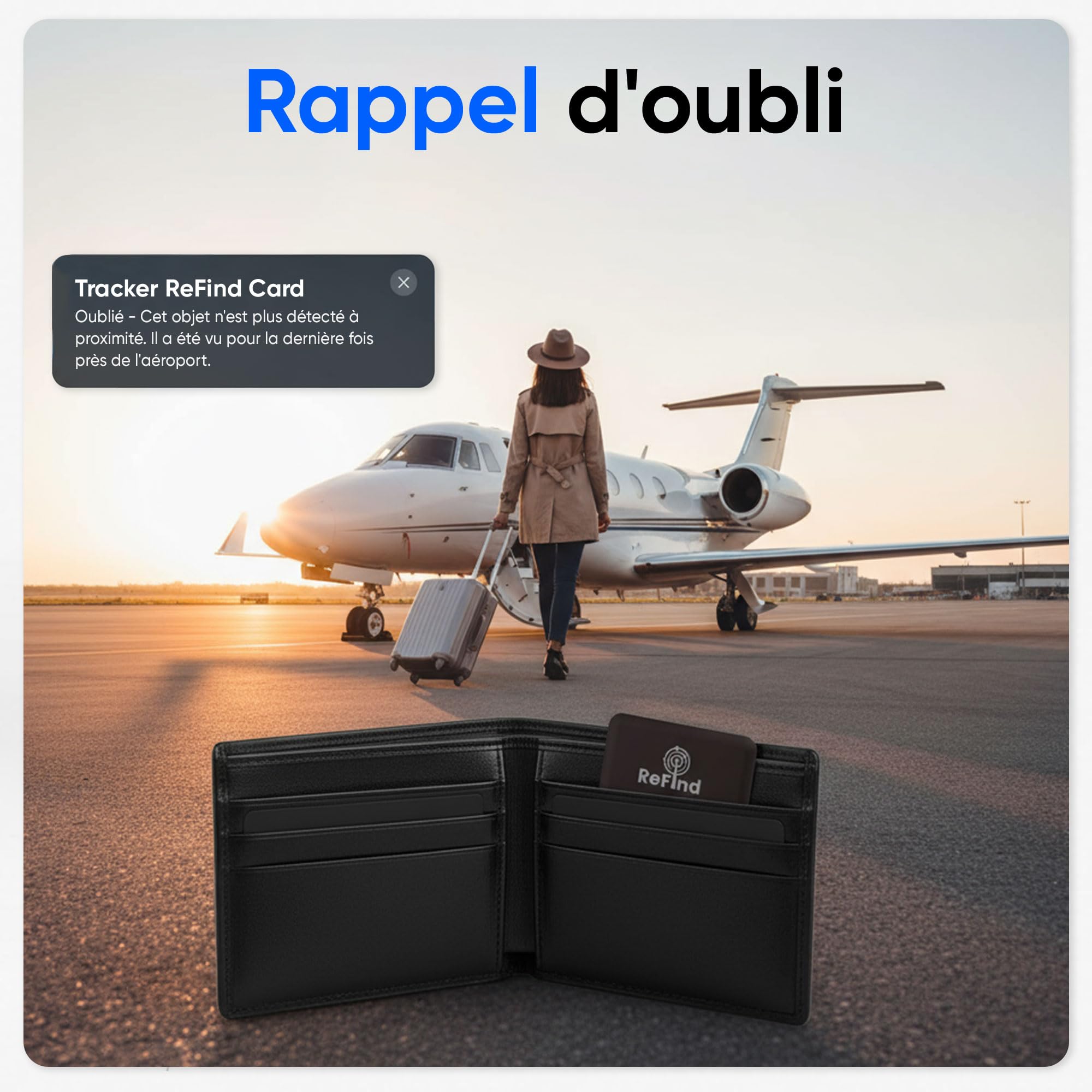 ReFind Carte-Tracker (Uniquement pour Samsung) – Balise Intelligente Mince et Robuste pour Portefeuilles, Sacs. Carte-Tracker Rechargeable, Compatible avec l'application Samsung SmartThings.