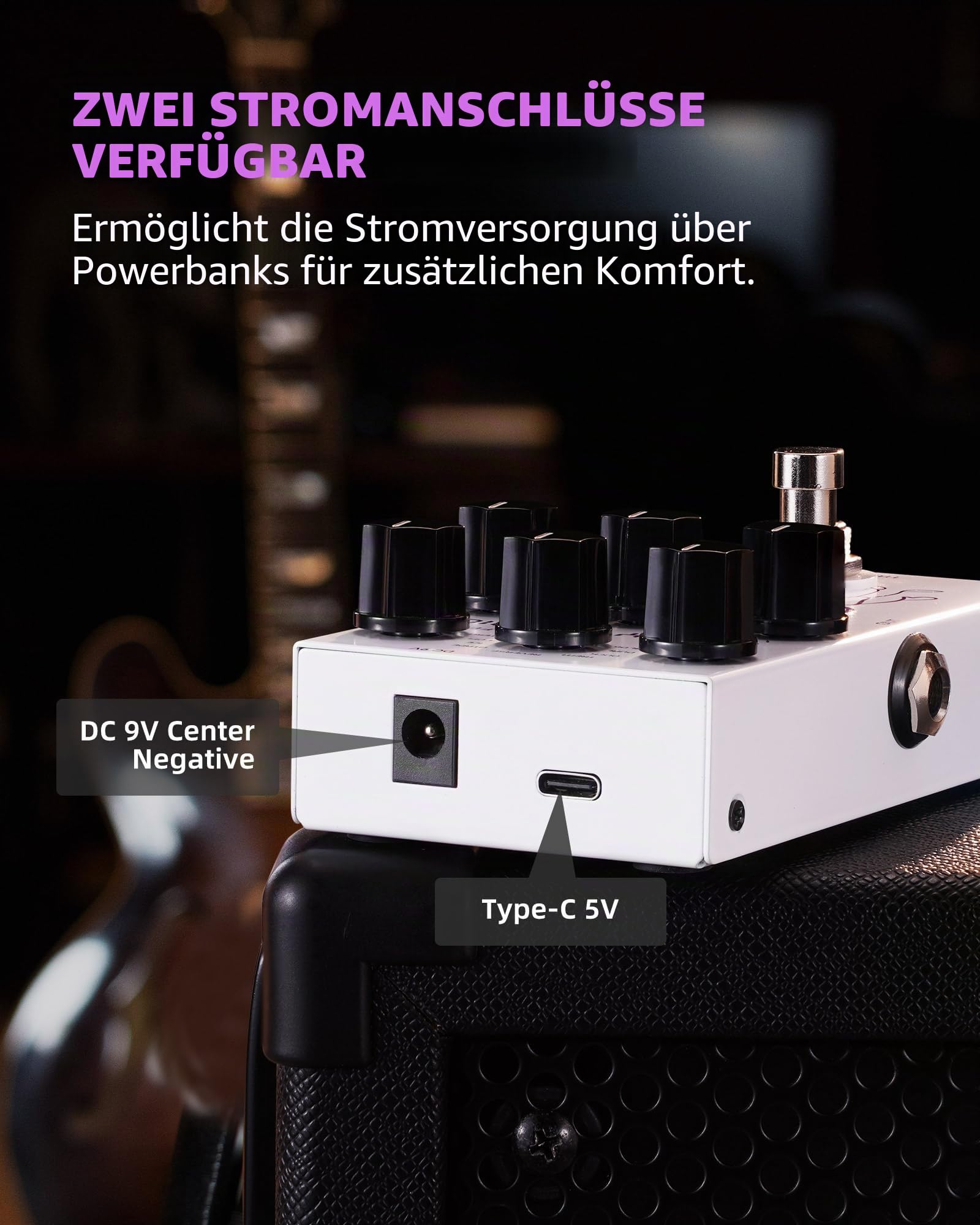LEKATO Delay Pedal,Gitarren Effekt Pedal mit 9 Delay Effekten,Tap Tempo Freeze