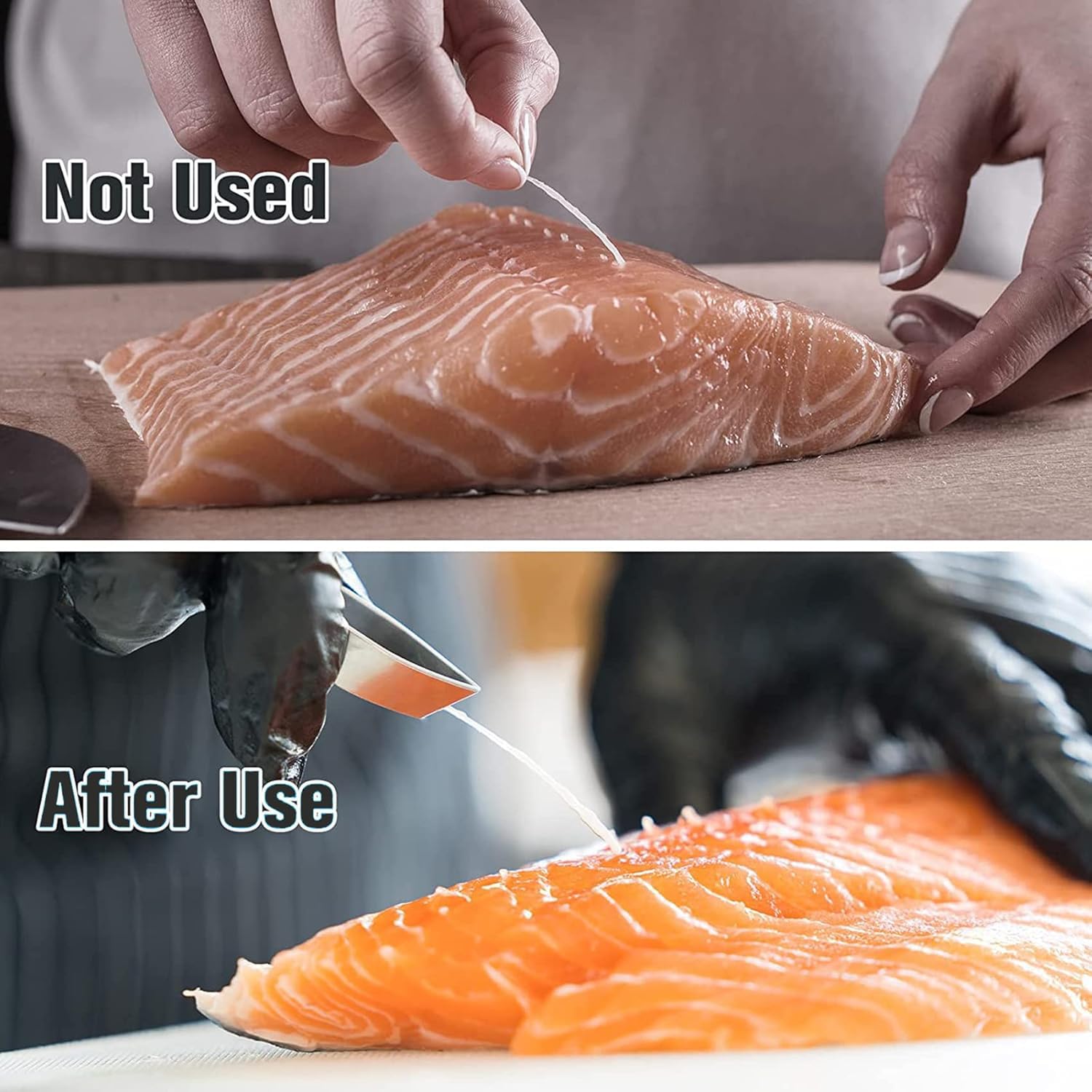 2 Pezzi Pinza Leva Lische Inox, Pinzette per Lische di Pesce, Pinza per Ossa di Pesce