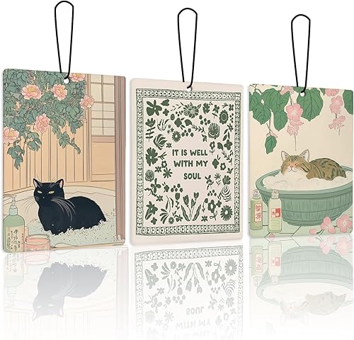 Miniatura 10 de Ambientador de coche retro rojo negro lavanda 3, sobre pensadores diálogos internos, notas aromas musicales ambientador para mujeres y niñas, música