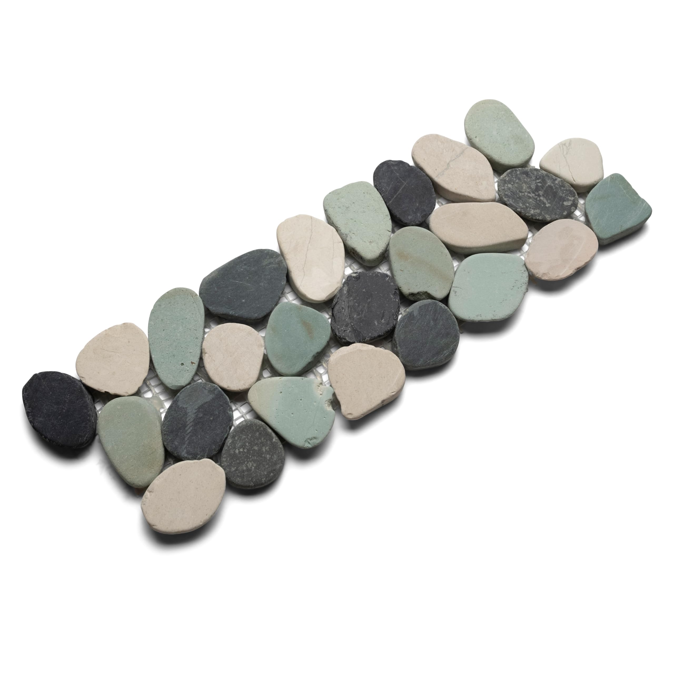 CNK Tile Sliced Bali Turtle Pebble Tile Border - 4" x 12" Unpolished Natural Stone Mosaic for Bathroom Kitchen Backsplash Shower Floor & Wall Decor - Durable Eco-Friendly Easy Installation - Pack of 1