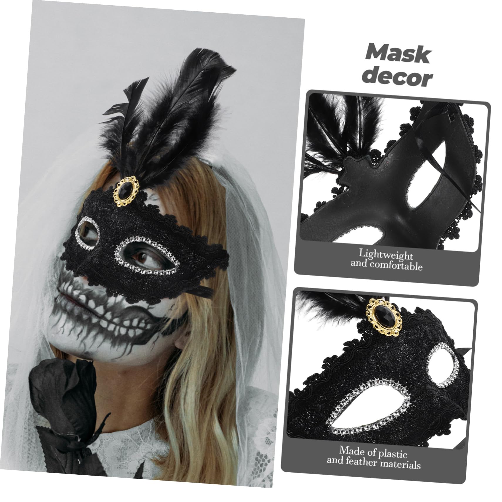 ibasenice 3 Set Di Costumi Decorativi Da Donna in Maschera Per Carnevale E Cosplay Per Donne Di Mezza Età 12 Pezzi * 3