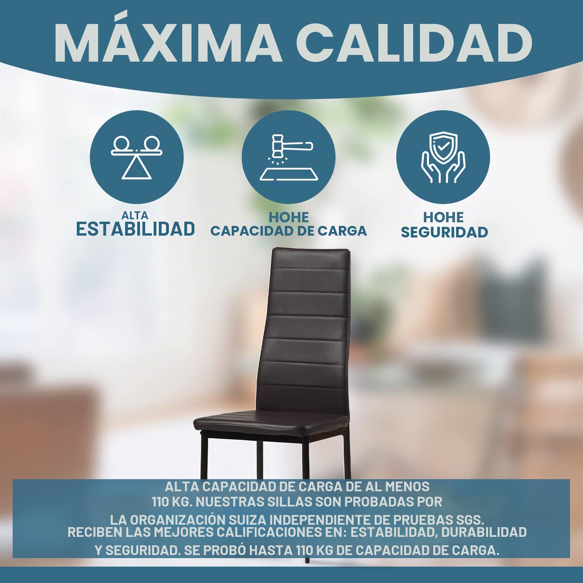 Albatros 2701 Milano Set de 6 sillas de Comedor, marrón