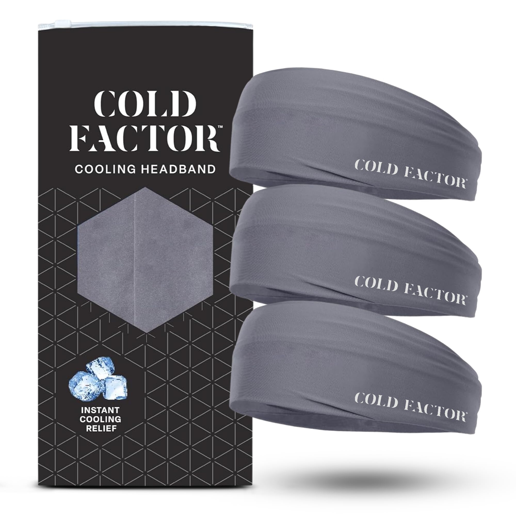 COLD FACTOR Cooling Headband for Women and Men – UPF 50+ Advanced Evaporative Comfort, Instant Cooling Sweatband for Outdoor Sports, Fitness, Yoga, Hiking, Running, and Workout