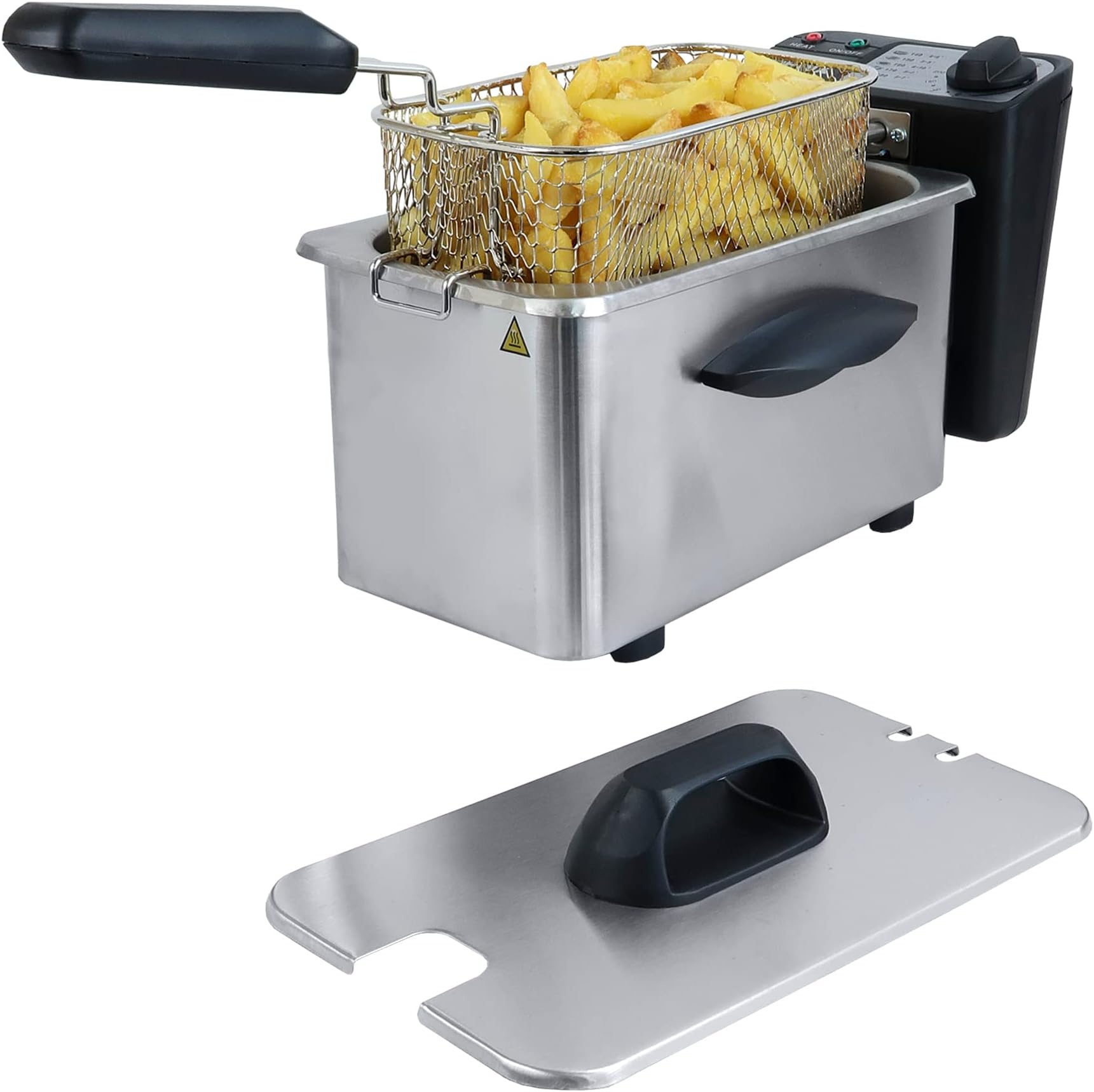 Igenix IG8015 Compact Mini Deep Fat Fryer with Frying Basket and Non