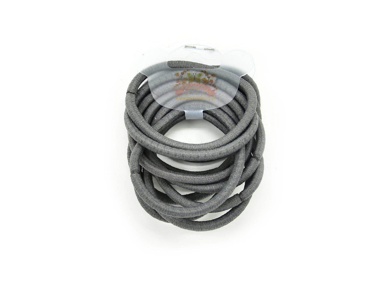 Set of 12 4mm thick Endless Snag Free Hair Elastics Bobbles Bands Ponios (Grey)