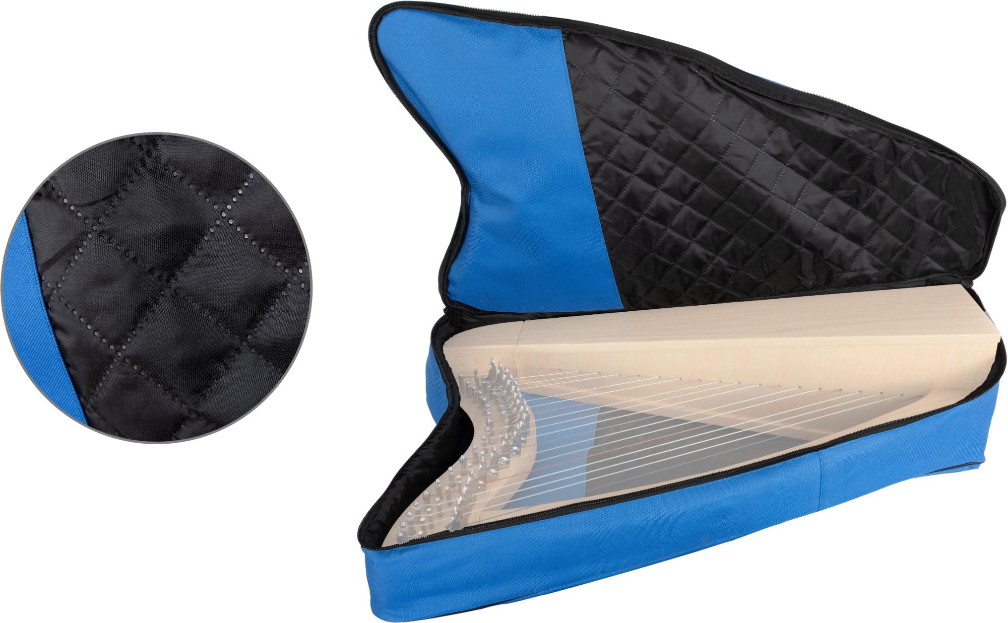 Classic Cantabile Torba na 19-strunową harfę celtycką – 10 mm gruba wyściółka dookoła – materiał zewnętrzny z wytrzymałego nylonu – duża kieszeń zewnętrzna na akcesoria – wysokość: ok. 75 cm – kolor: