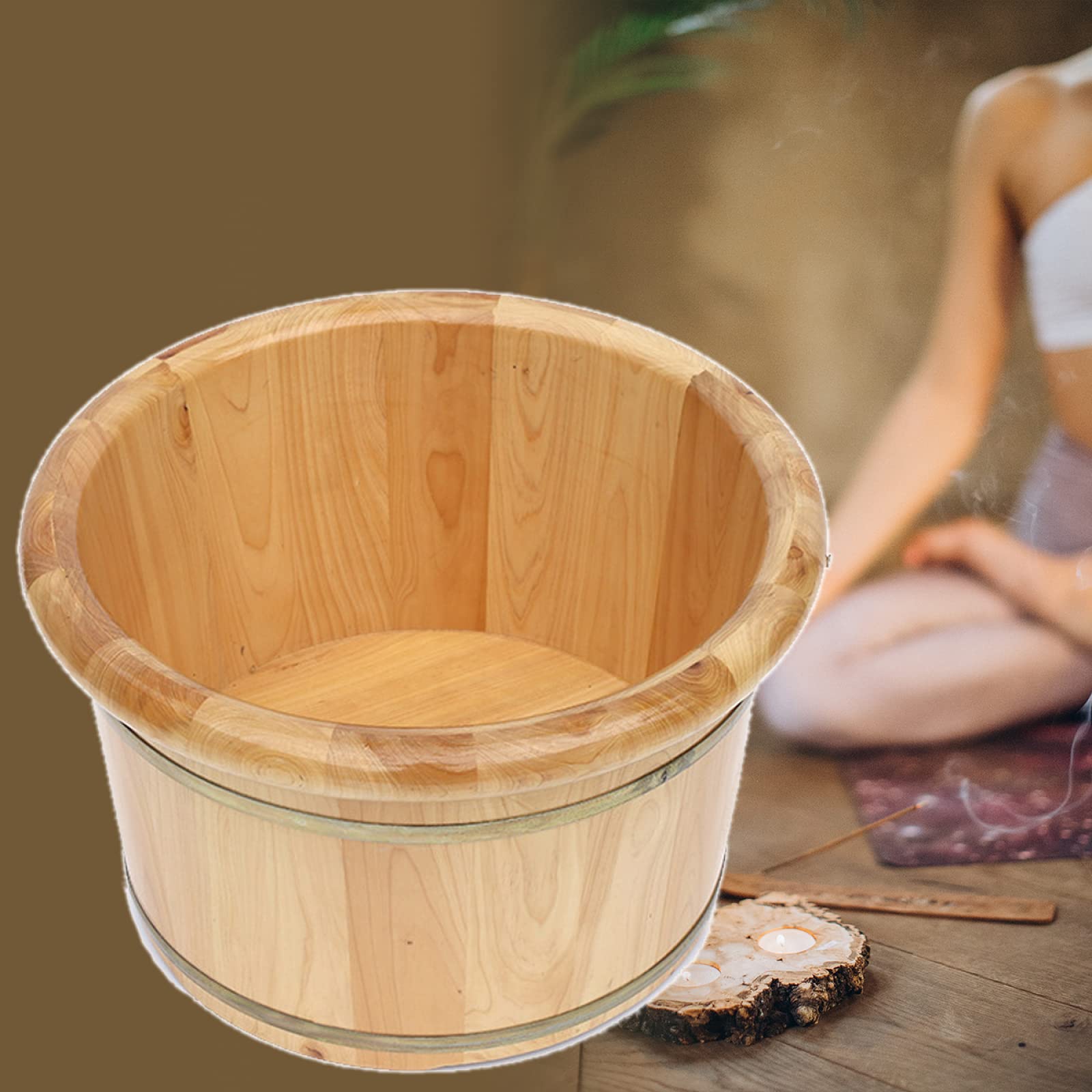 Bacinella Pediluvio Legno Realizzato A Mano per Un Isolamento Duraturo Pediluvio Piedi Professionale,Confortevole Idromassaggio Plantare Perfetto per Bagnare I Piedi