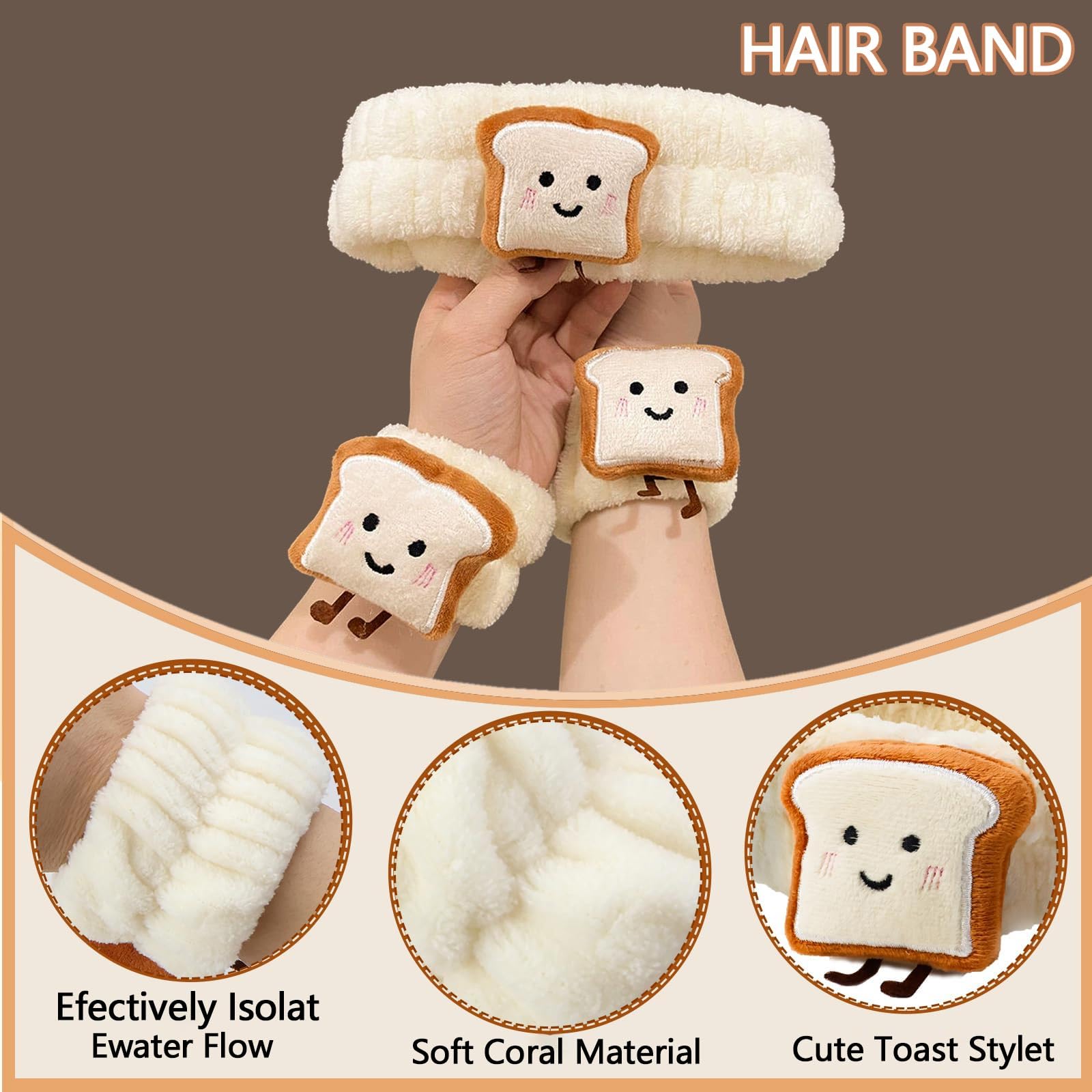 YUBBYSTU Wrist Bands Washing Face, Cosmetic Headband, Women's Elastic Hair Bands for Skin Care Elastic Headband - Image 3