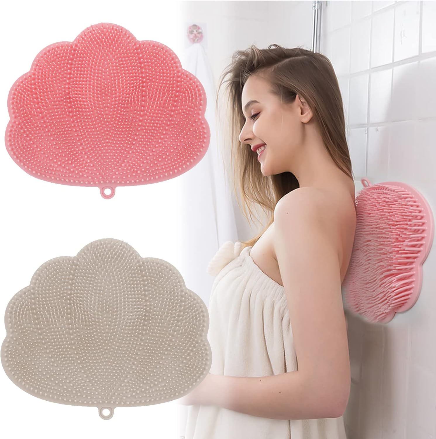 Hands Free Back Scrubber for Shower, Suction Cup Back