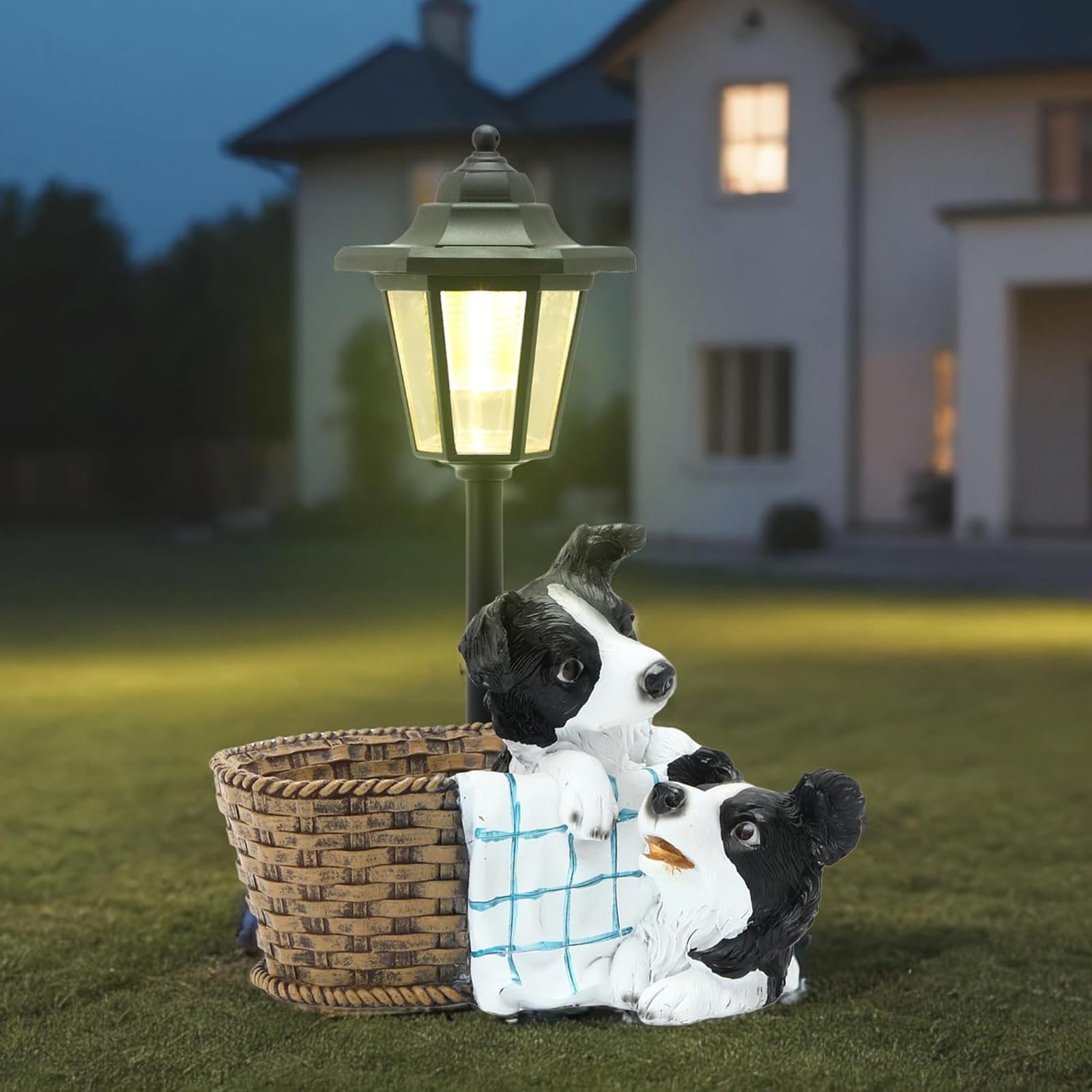 Luce solare decorativa per esterni illuminazione da giardino in resina texture illuminazione notturna perfetta per cortile vialetto bambini presente luci solari da giardino