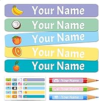 Vista 11 de Calcomanías de nombre para niños, 100 unidades, etiquetas personalizadas, impermeables, suministros escolares, etiquetas con nombre para botellas
