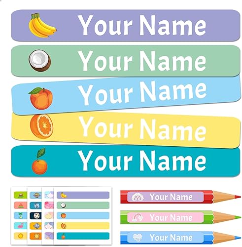 Miniatura 11 de Calcomanías de nombre para niños, 100 unidades, etiquetas personalizadas, impermeables, suministros escolares, etiquetas con nombre para botellas