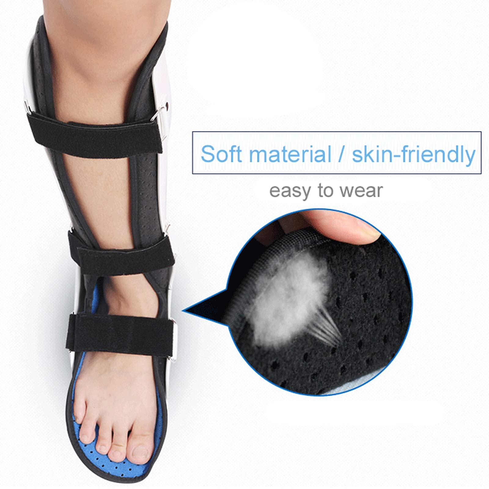 Soporte para la espinilla, ortesis, Bota ortopédica para Caminar, Soporte para el Tobillo, cómodo y Transpirable, Antideslizante, para rehabilitación de fracturas, cuidados de e