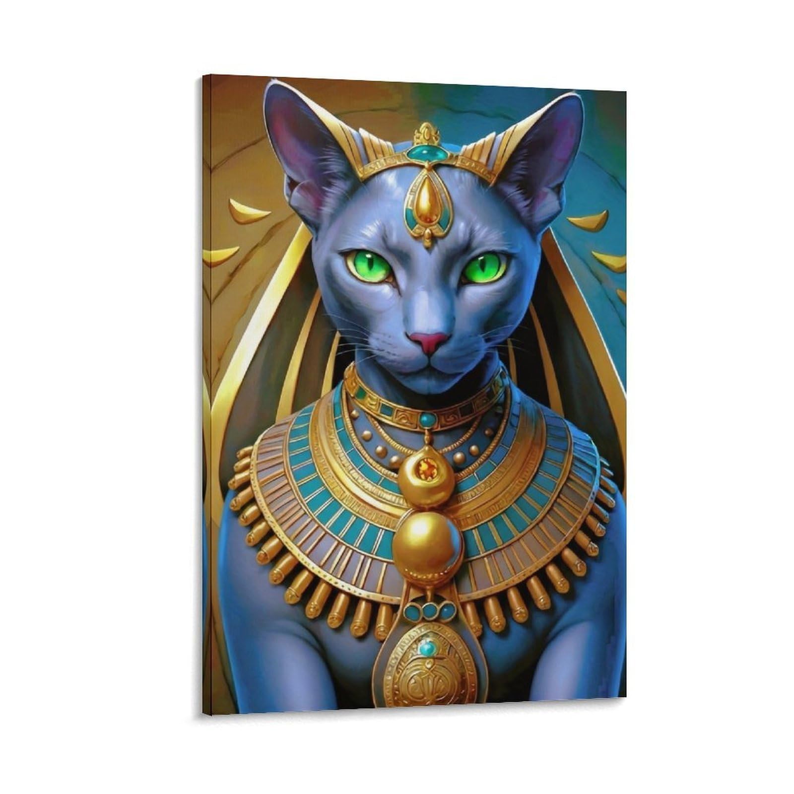 DHBANEIOK Egyptian Cat Goddess Poster Artwork Giclee Canvas Prints Modern Wall Art Picture Wall Hanging for Home Decorations 24x36inch(60x90cm)