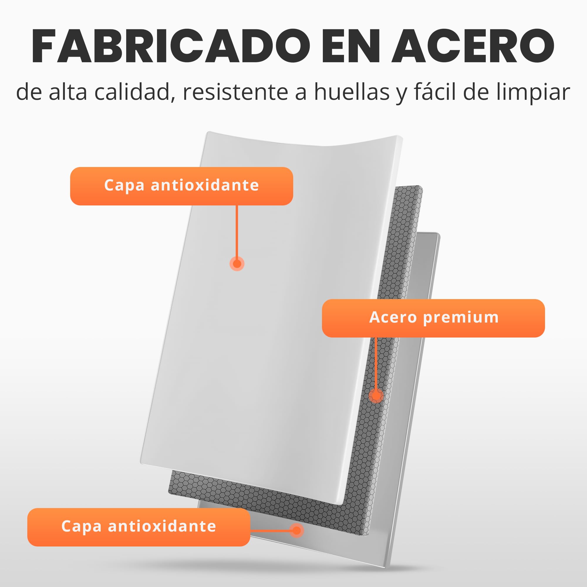JUPPLIES Cubo de Basura Cocina Reciclaje de Acero con 4 Compartimentos | 4x17 (68L) | Mueble Contenedor de Reciclaje Metálico con 2 Cajones Abatibles para Casa u Oficina | 90,5x58,5x52cm