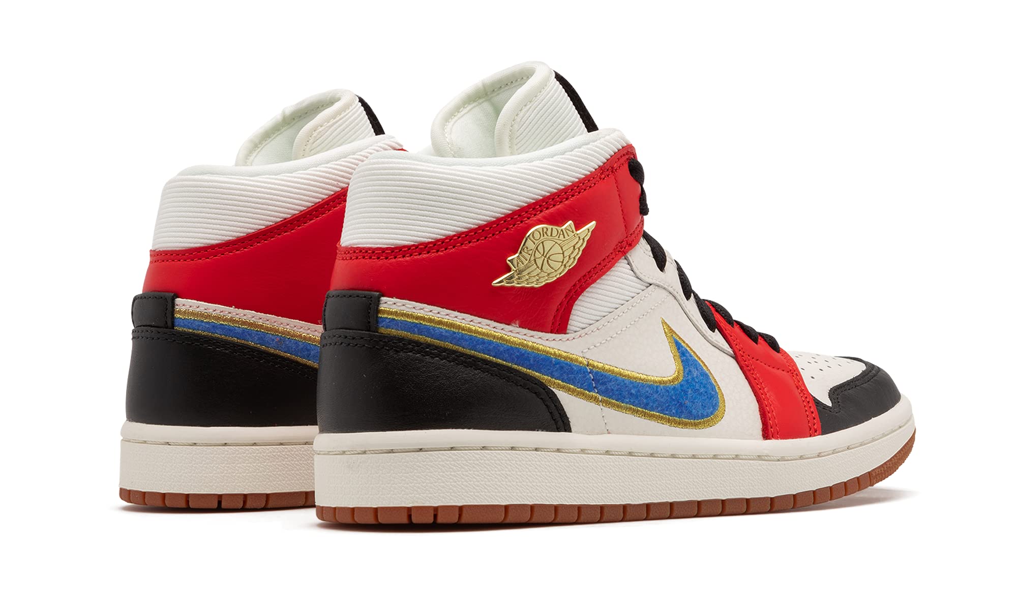 Nike Femmes Air Jordan 1 Mid Se Chaussures, Voile/photo bleu-rouge chili, 8.5