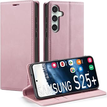 Samsung Galaxy S25+ Plus 5G Wallet Case with[RFID Blocking],Pink