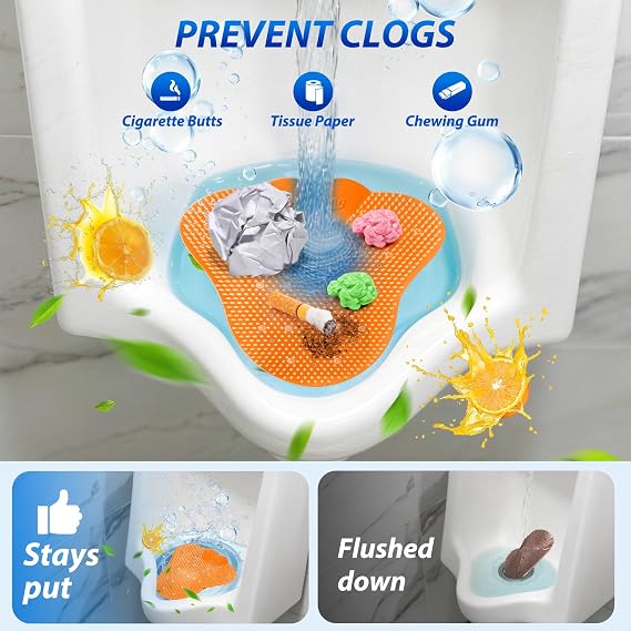 24 Packs Urinal Screen Deodorizer, Anti-Splash Urinal Cakes, 3 Scents