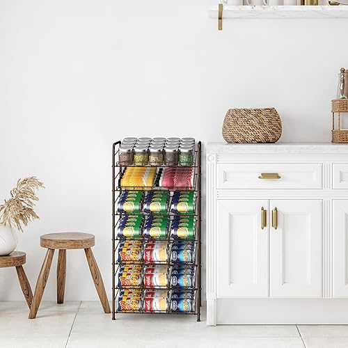 Miniatura 6 de Organizador de almacenamiento de latas de cocina, dispensador de almacenamiento apilable de 7 niveles, estante organizador de almacenamiento de