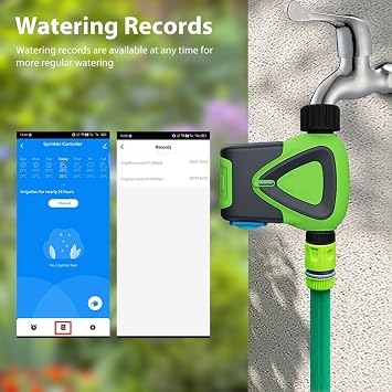 WiFi Sprinkler Timer: Smart Water Hose Timer with Rain Delay, App Control, Auto and Manual Mode, WiFi Sprinkler Controller for Lawns Yard, Irrigation System Compatible with Alexa & Google Home