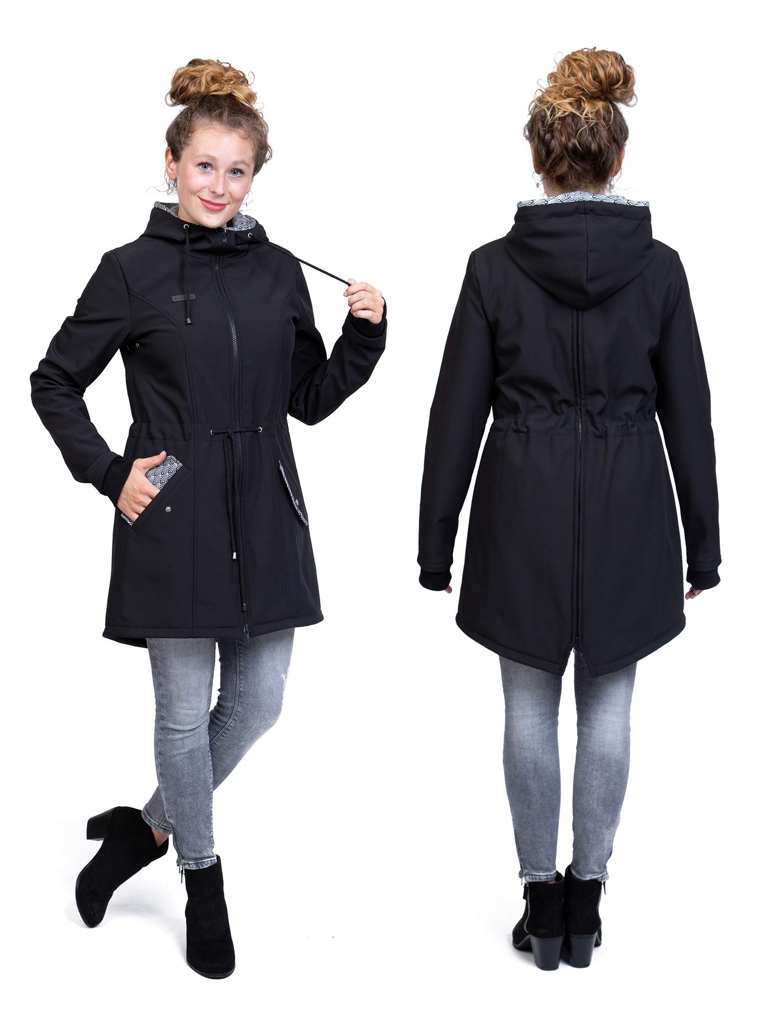 Viva la Mama 4in1 Trageparka für Tragen auf dem Rücken oder der Brust, Allwetter Softshell - PINA